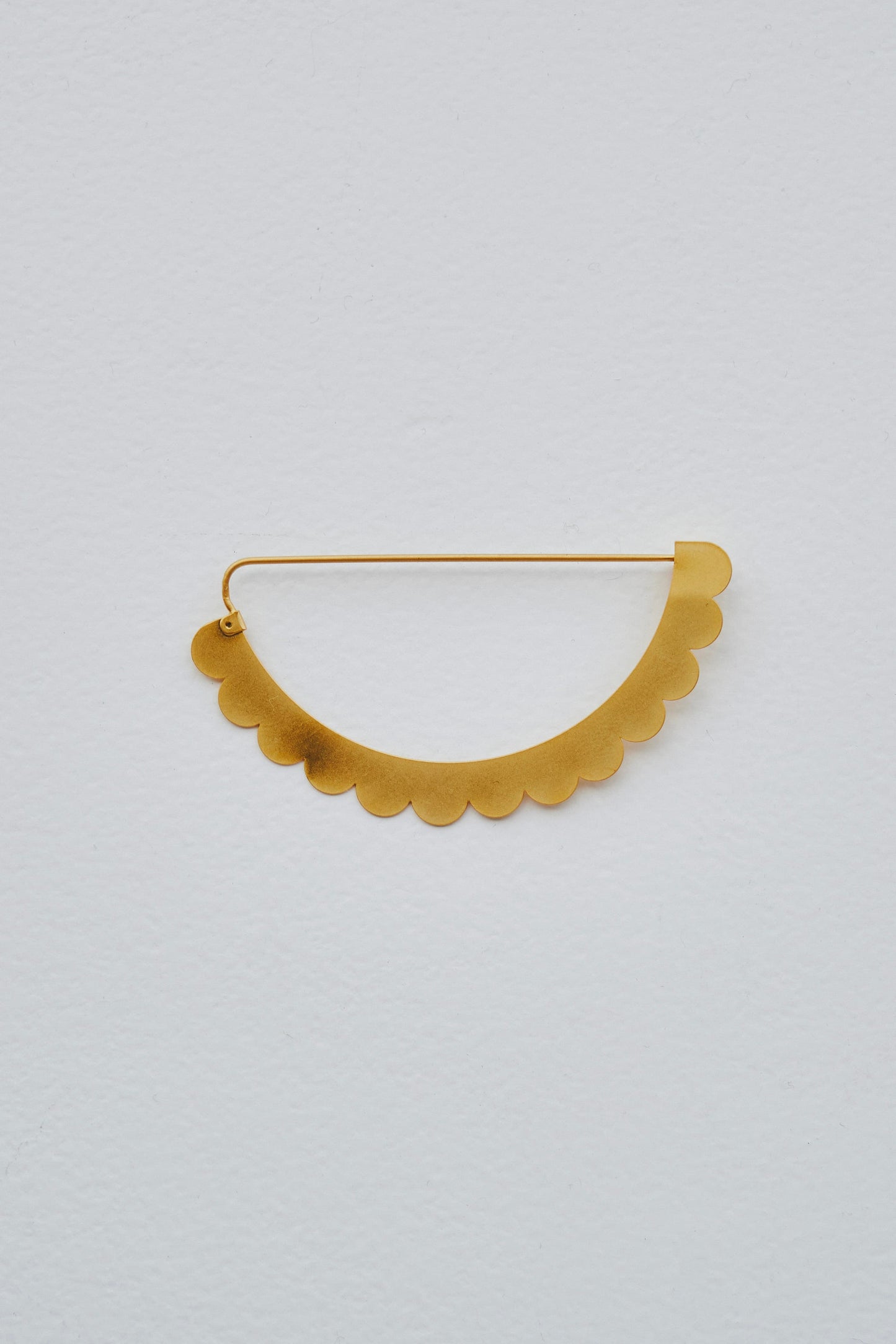 SEMICIRCULAR - ETCHED METAL BROOCH