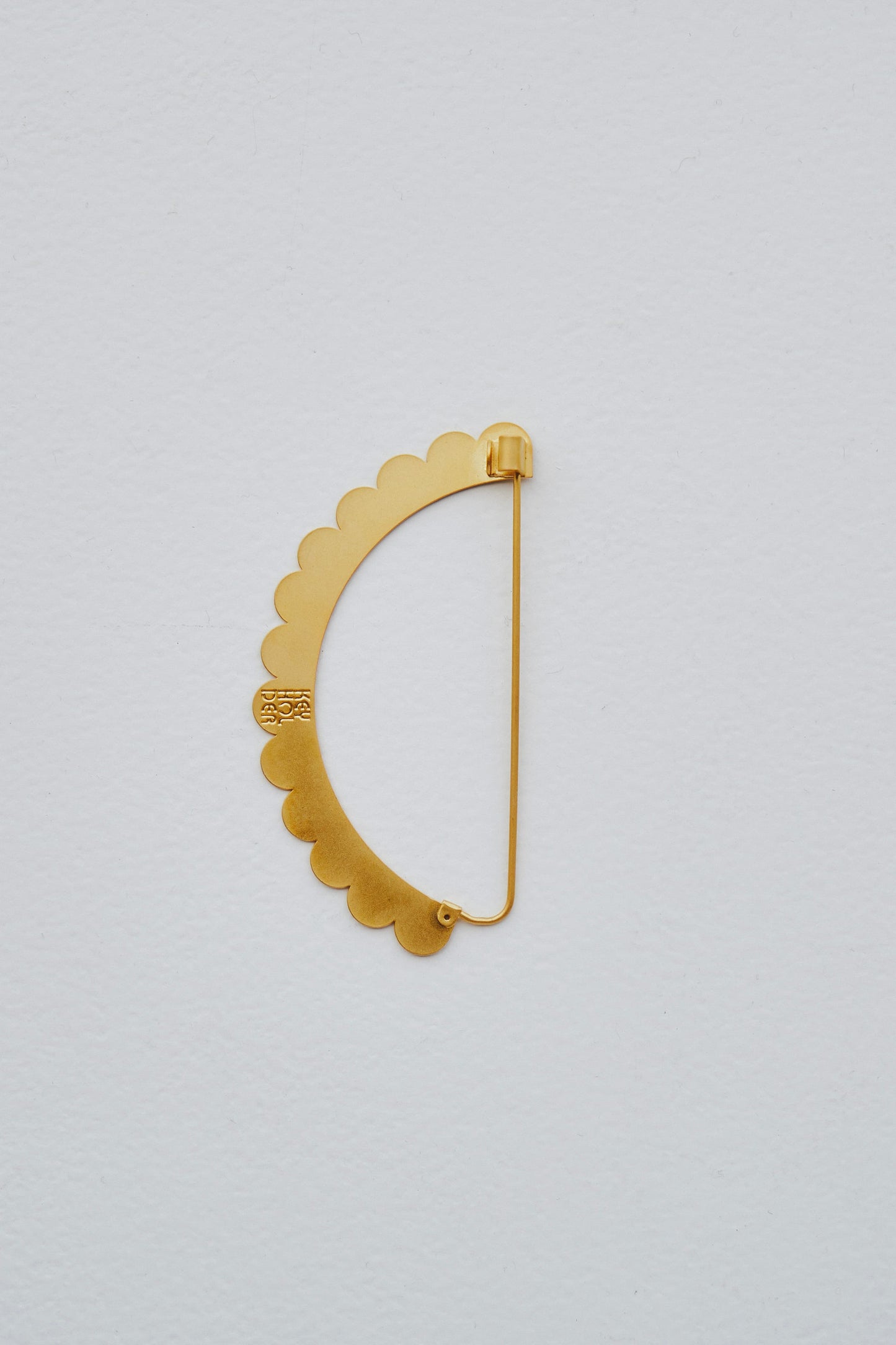 SEMICIRCULAR - ETCHED METAL BROOCH