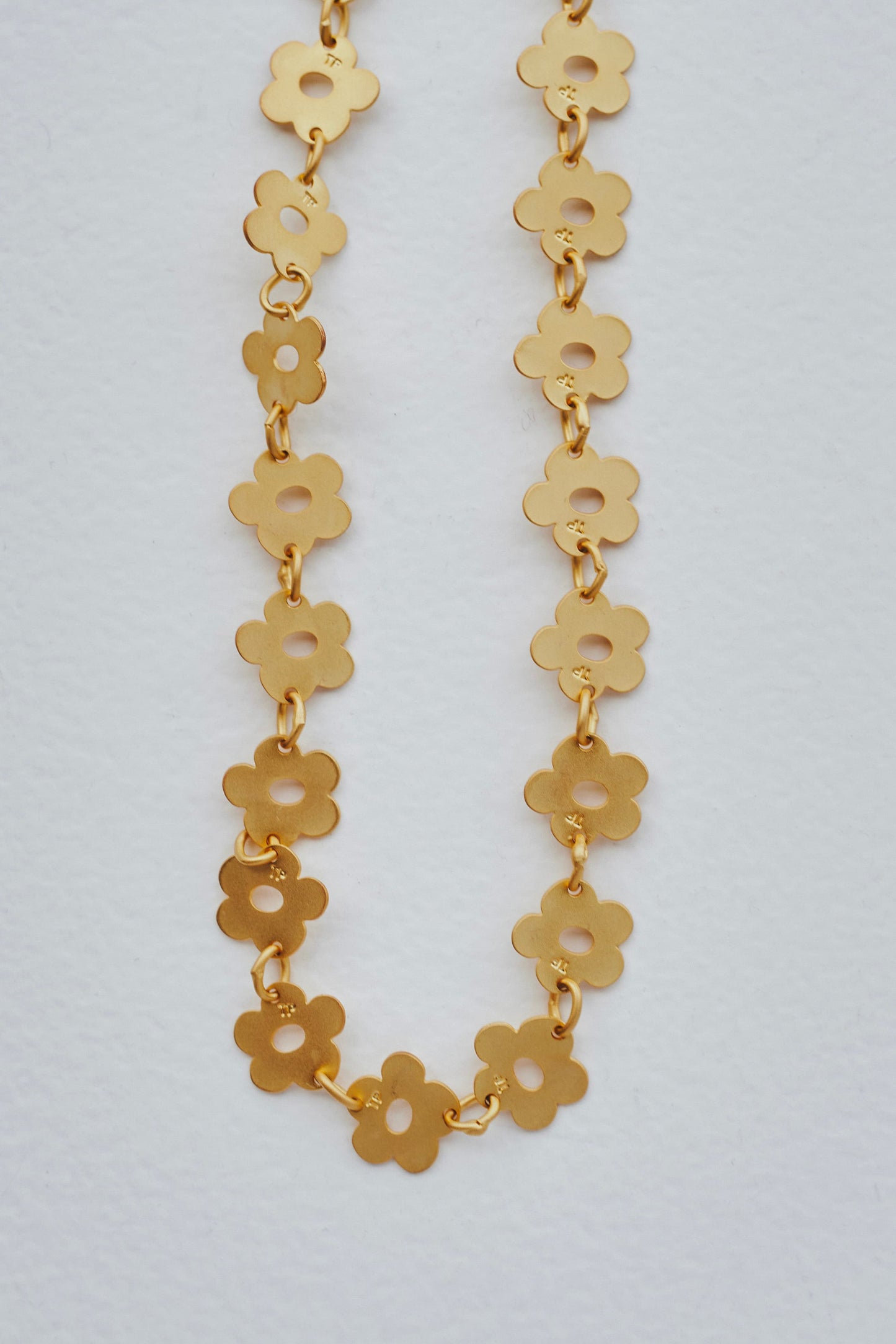 FLOWER - ETCHED METAL NECKLACE