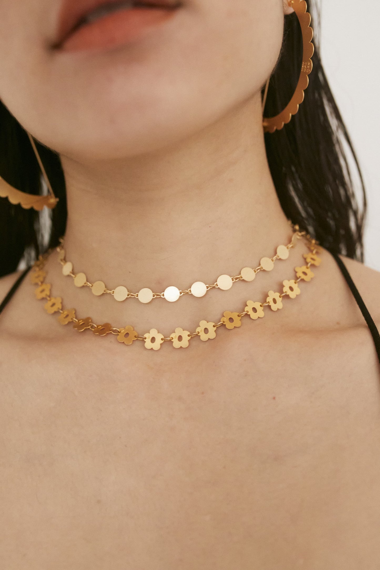 CIRCLE - ETCHED METAL NECKLACE