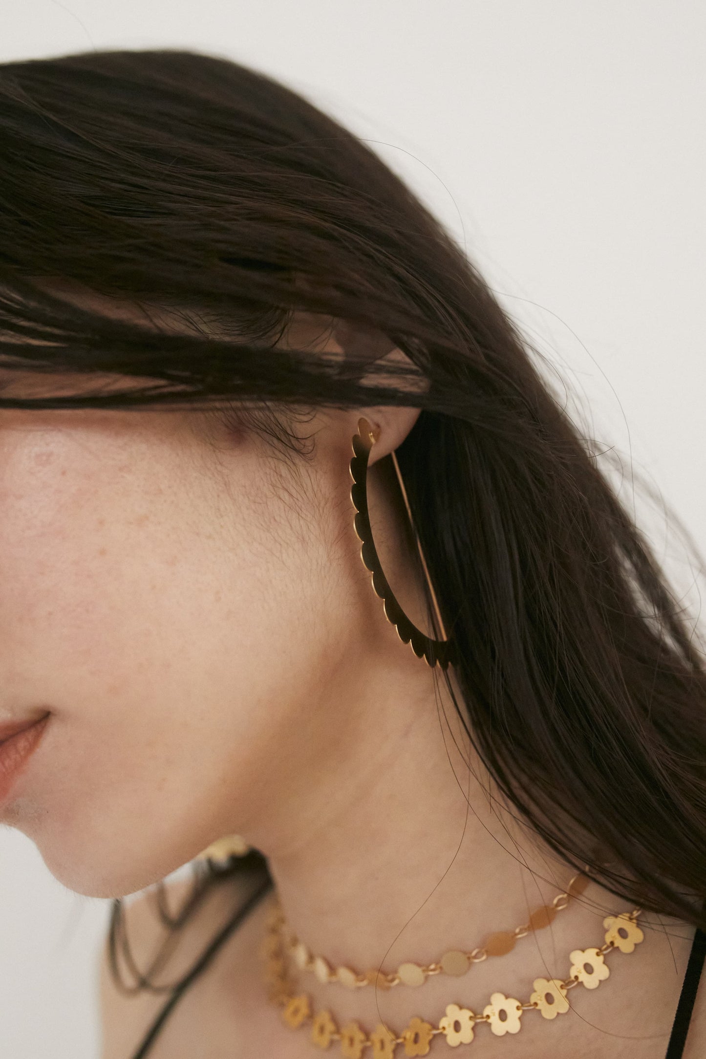 SEMICIRCULAR - ETCHED METAL EARRINGS