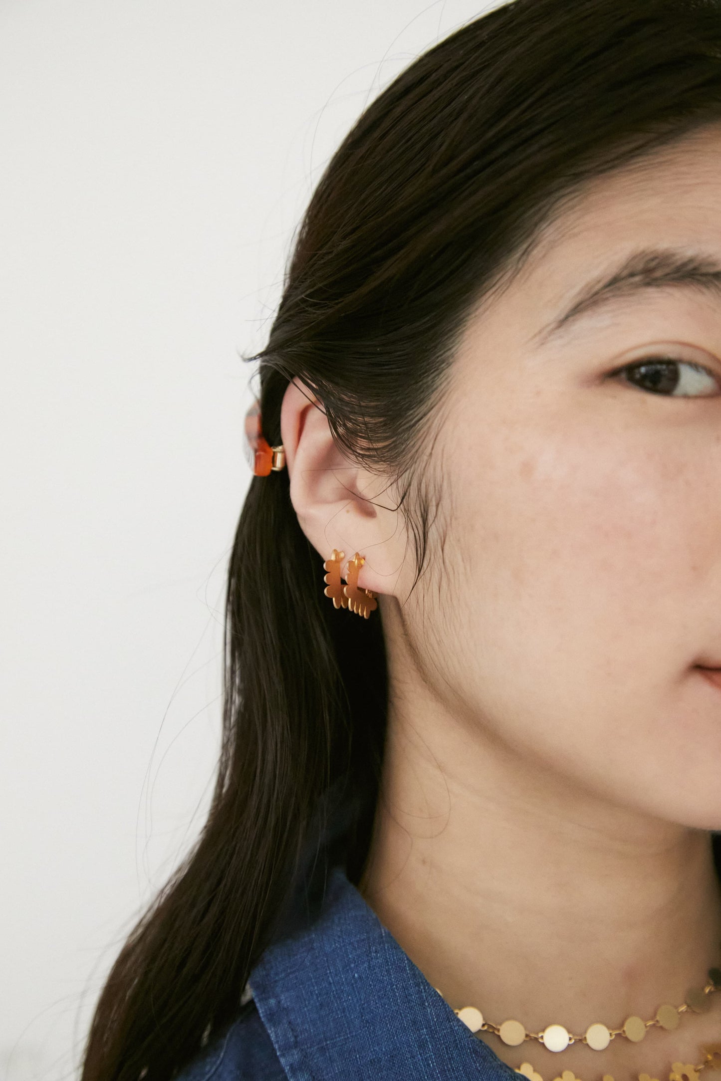 SCALLOPE - ETCHED METAL EARRINGS