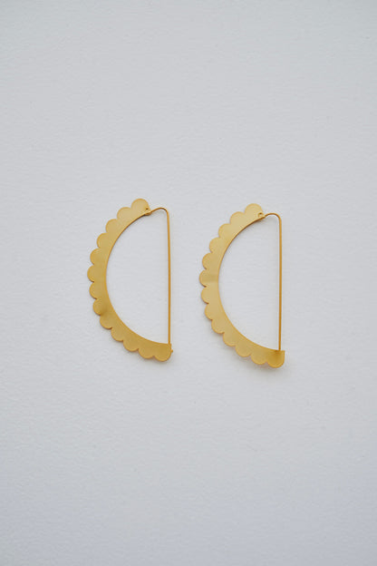 SEMICIRCULAR - ETCHED METAL EARRINGS