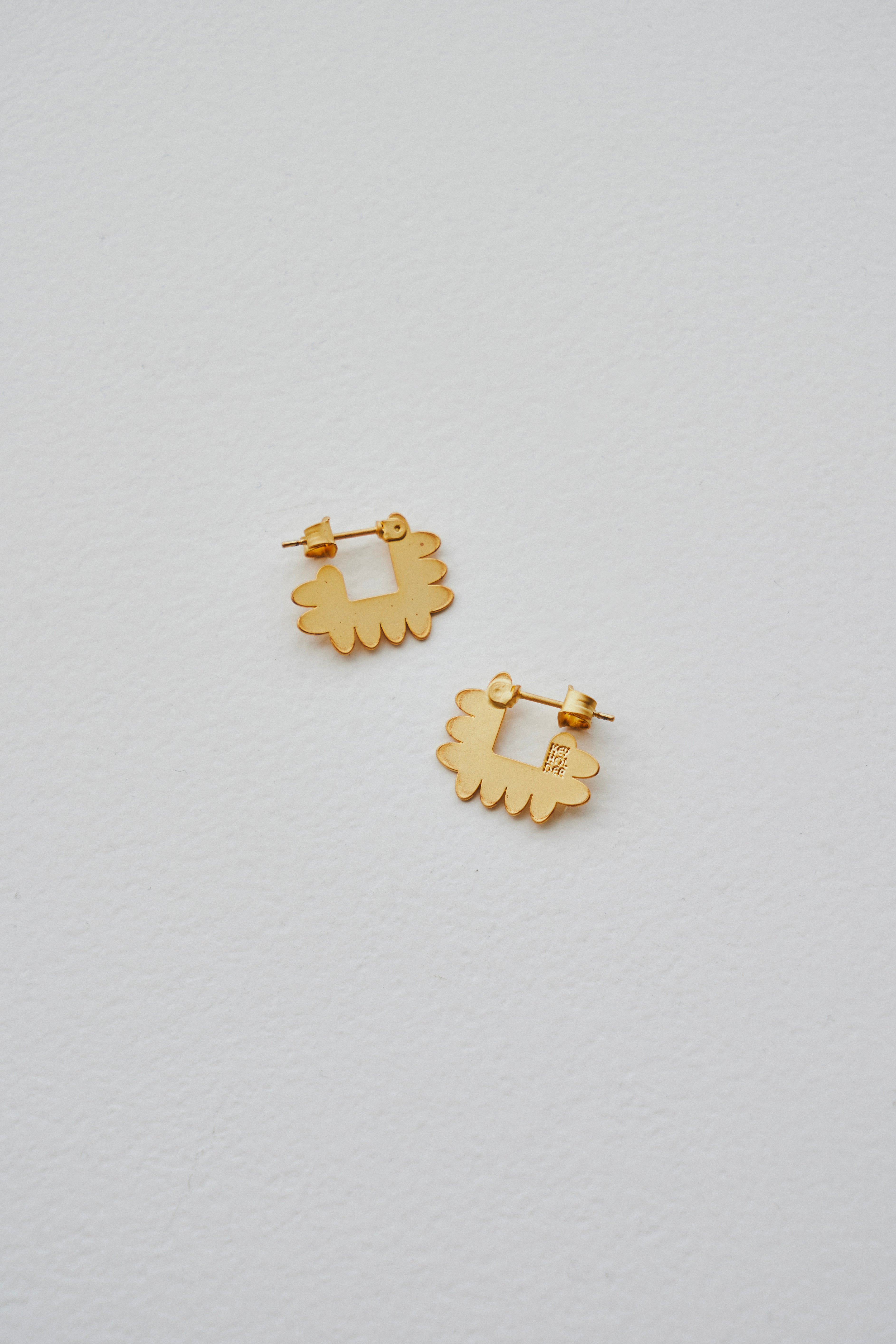 SCALLOPE - ETCHED METAL EARRINGS