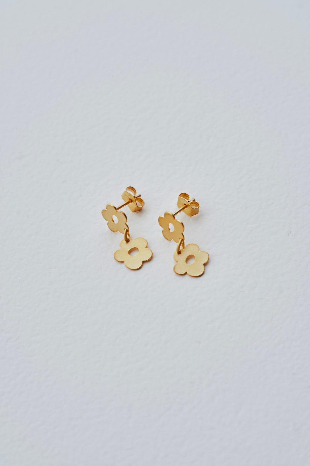 FLOWER - ETCHED METAL  EARRINGS