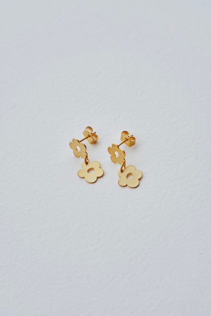 FLOWER - ETCHED METAL  EARRINGS