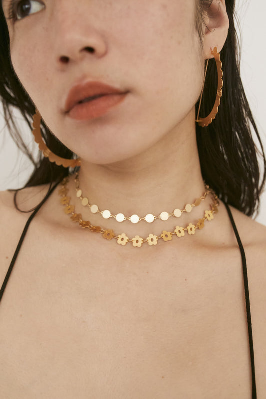 CIRCLE - ETCHED METAL NECKLACE