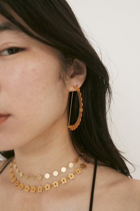 SEMICIRCULAR - ETCHED METAL EARRINGS