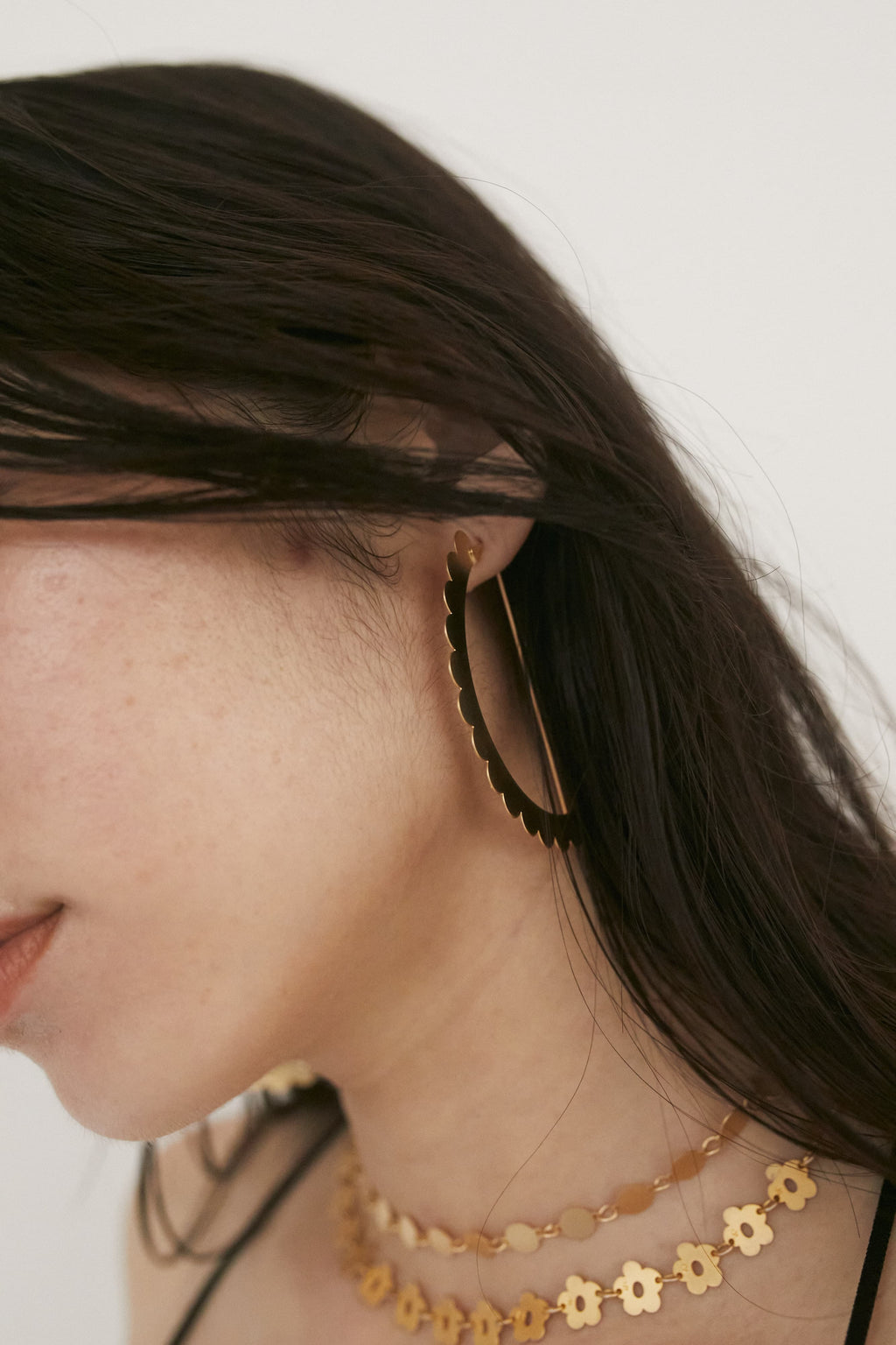 SEMICIRCULAR - ETCHED METAL EARRINGS