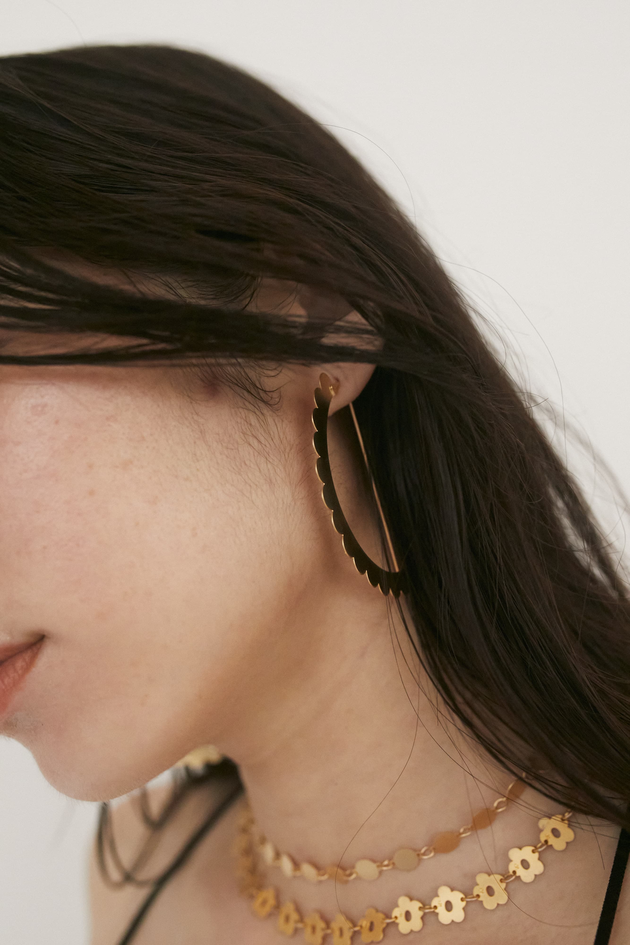 SEMICIRCULAR - ETCHED METAL EARRINGS