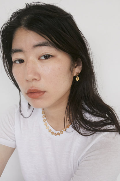 FLOWER - ETCHED METAL  EARRINGS