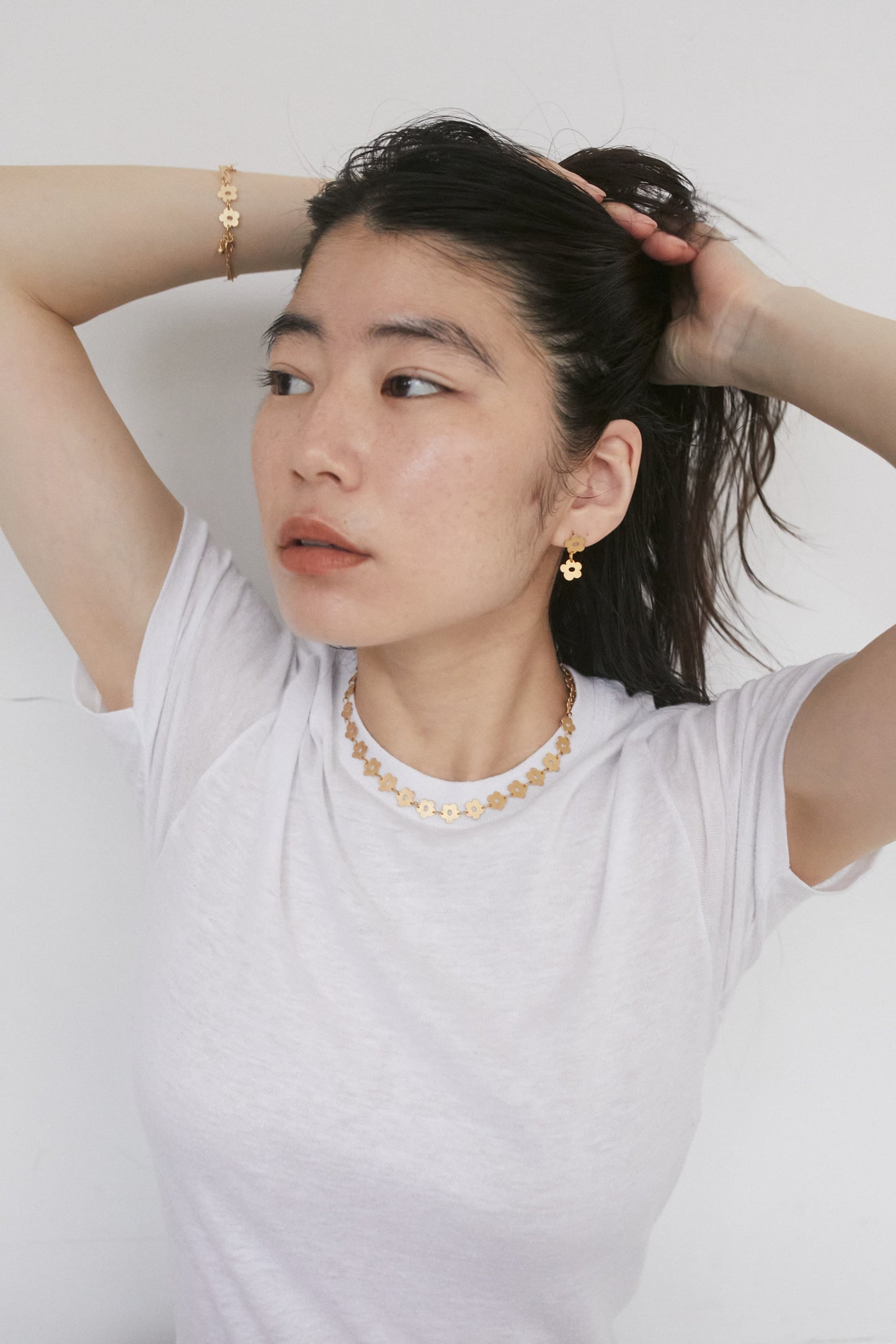 FLOWER - ETCHED METAL  EARRINGS