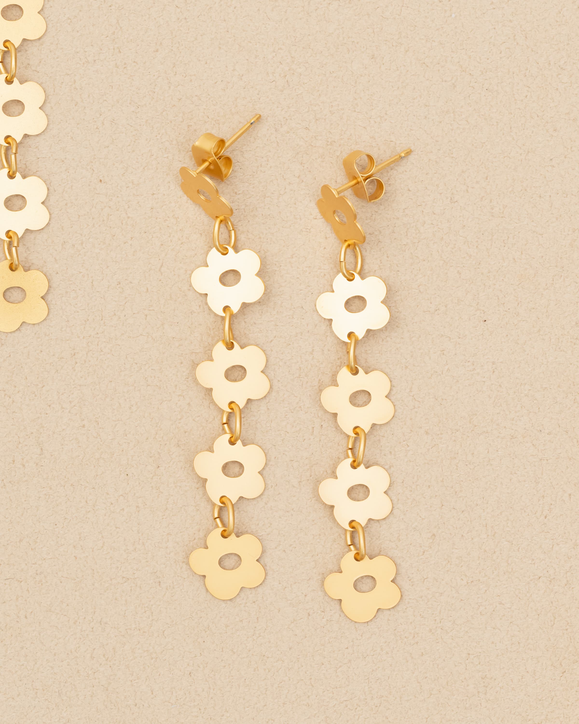FLOWER - ETCHED METAL EARRINGS 5-PIECE