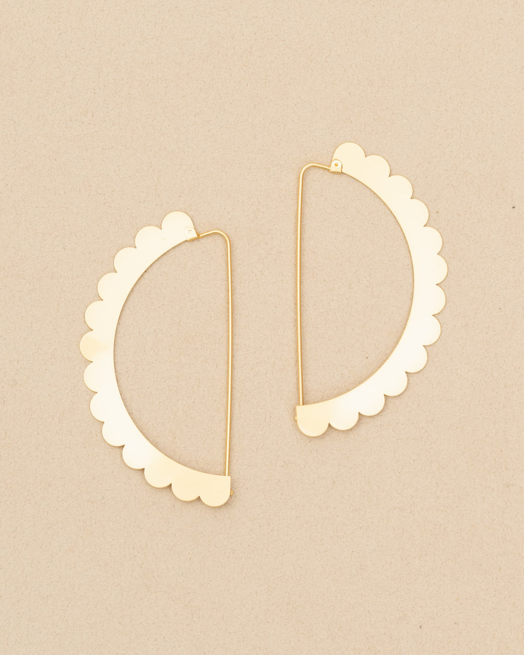 SEMICIRCULAR - ETCHED METAL EARRINGS
