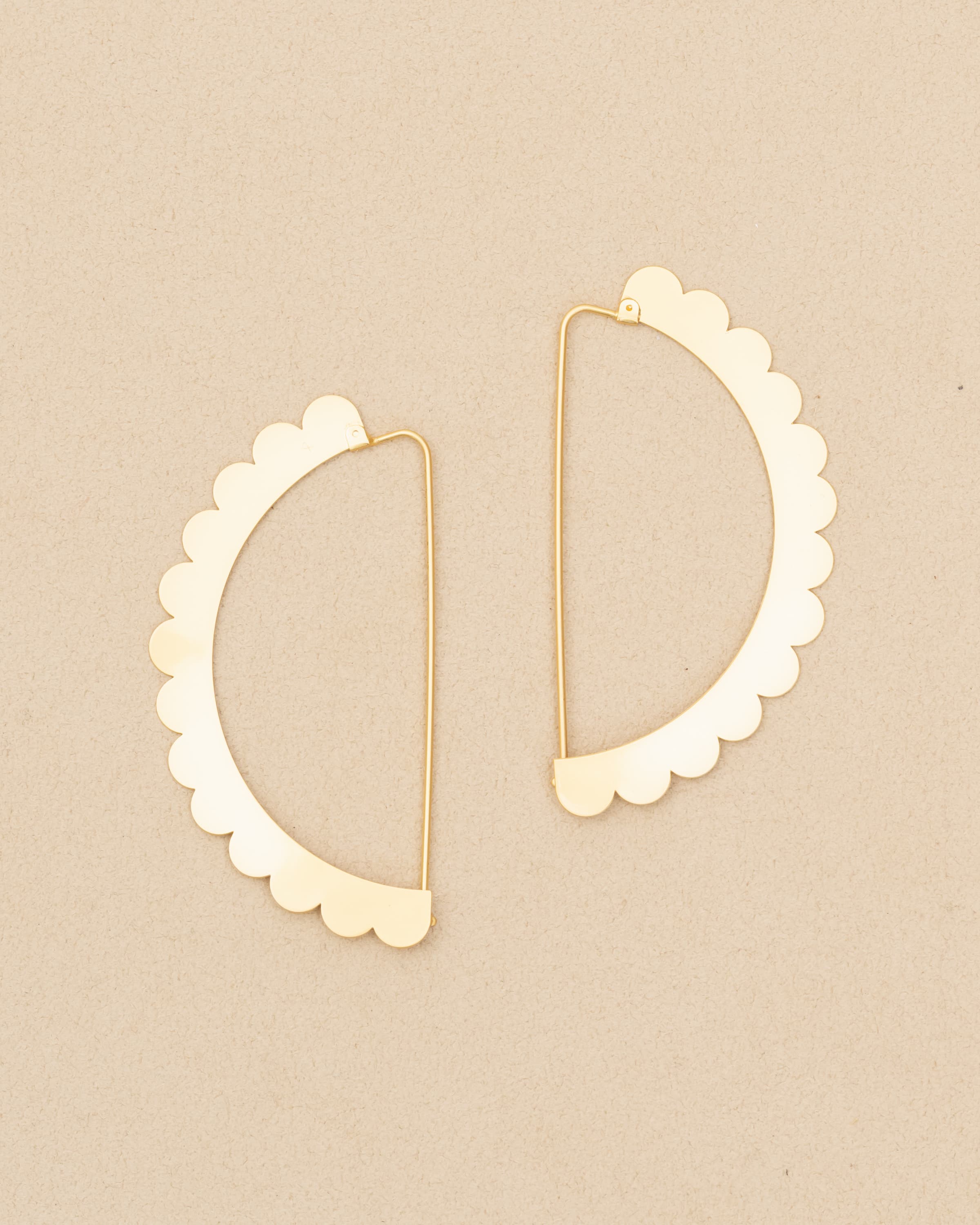 SEMICIRCULAR - ETCHED METAL EARRINGS