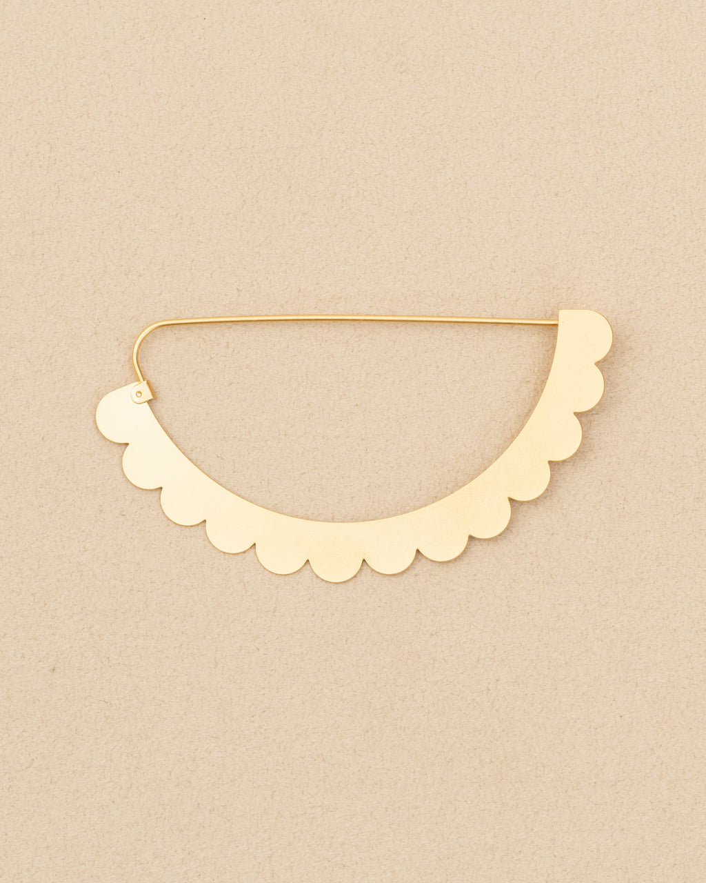 SEMICIRCULAR - ETCHED METAL BROOCH