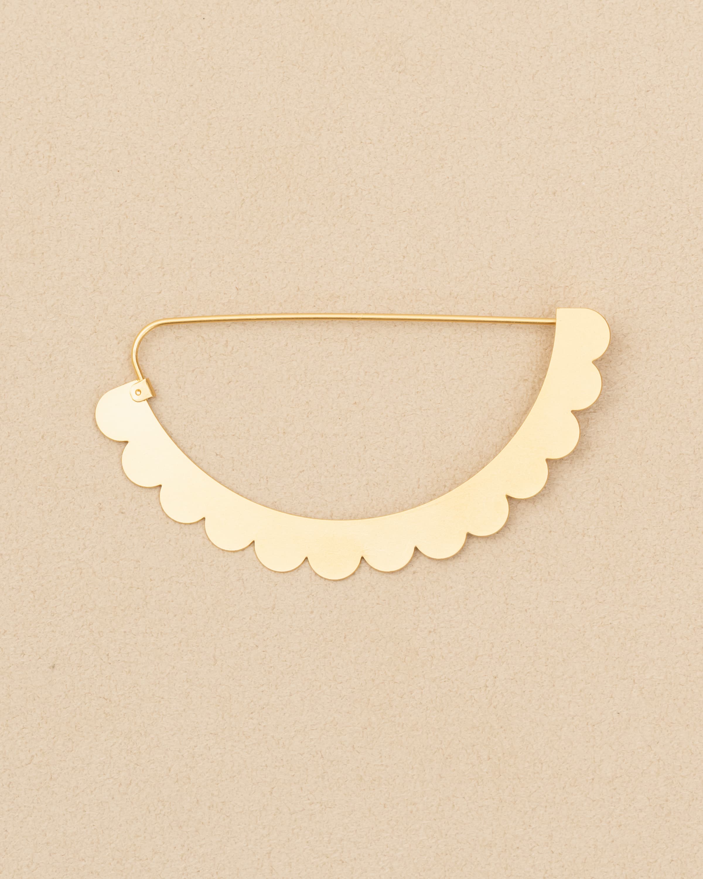 SEMICIRCULAR - ETCHED METAL BROOCH