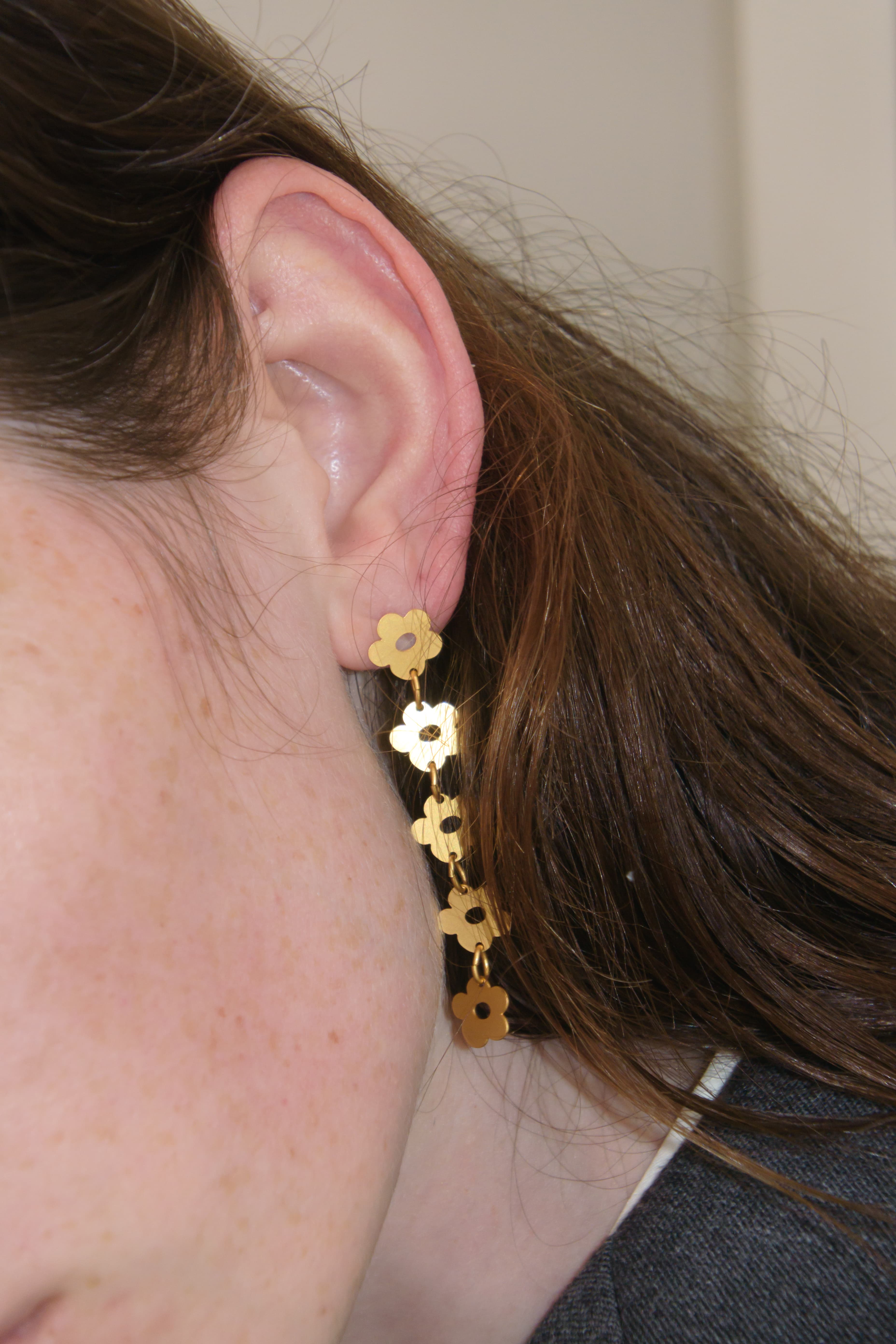 FLOWER - ETCHED METAL EARRINGS 5-PIECE