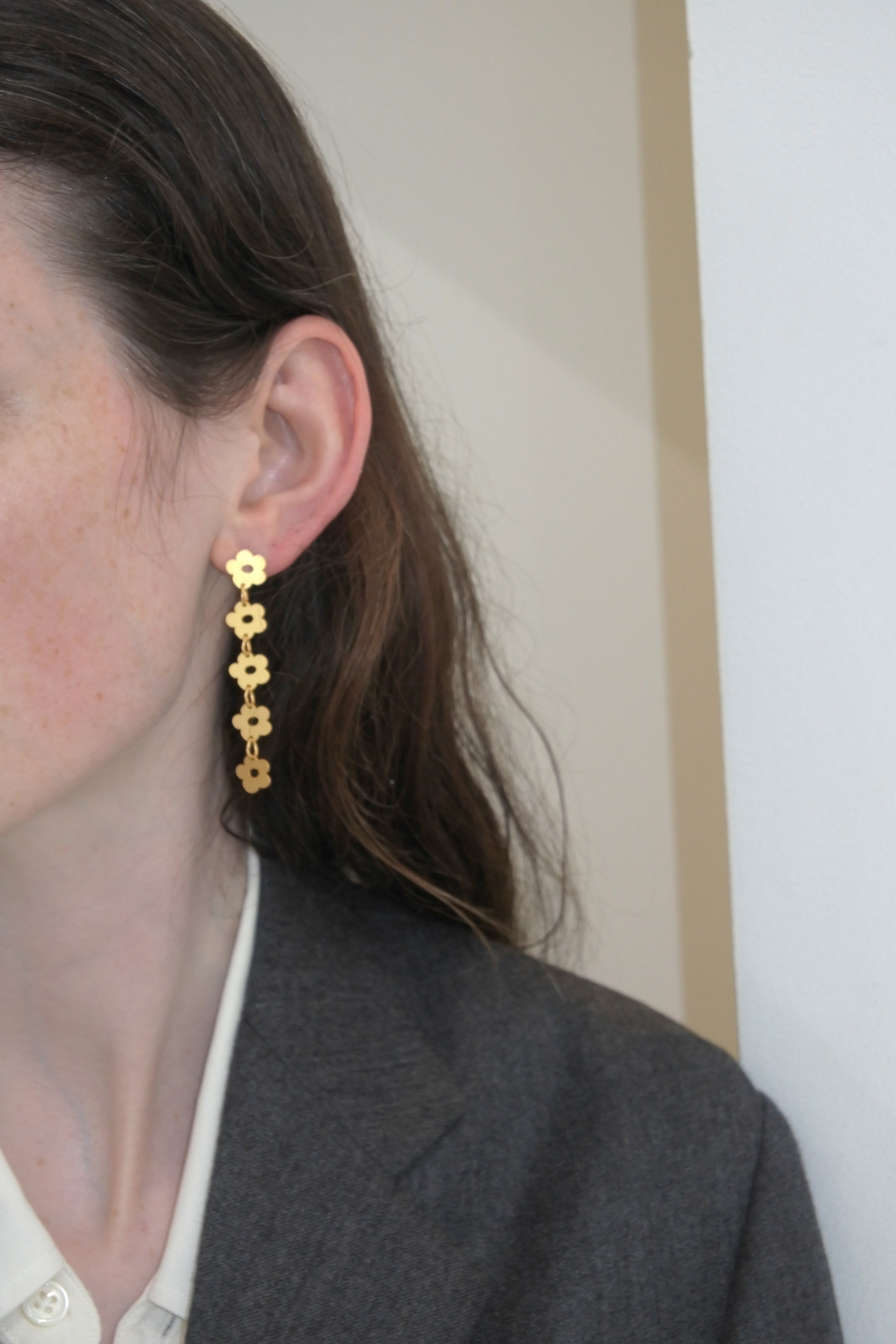 FLOWER - ETCHED METAL EARRINGS 5-PIECE