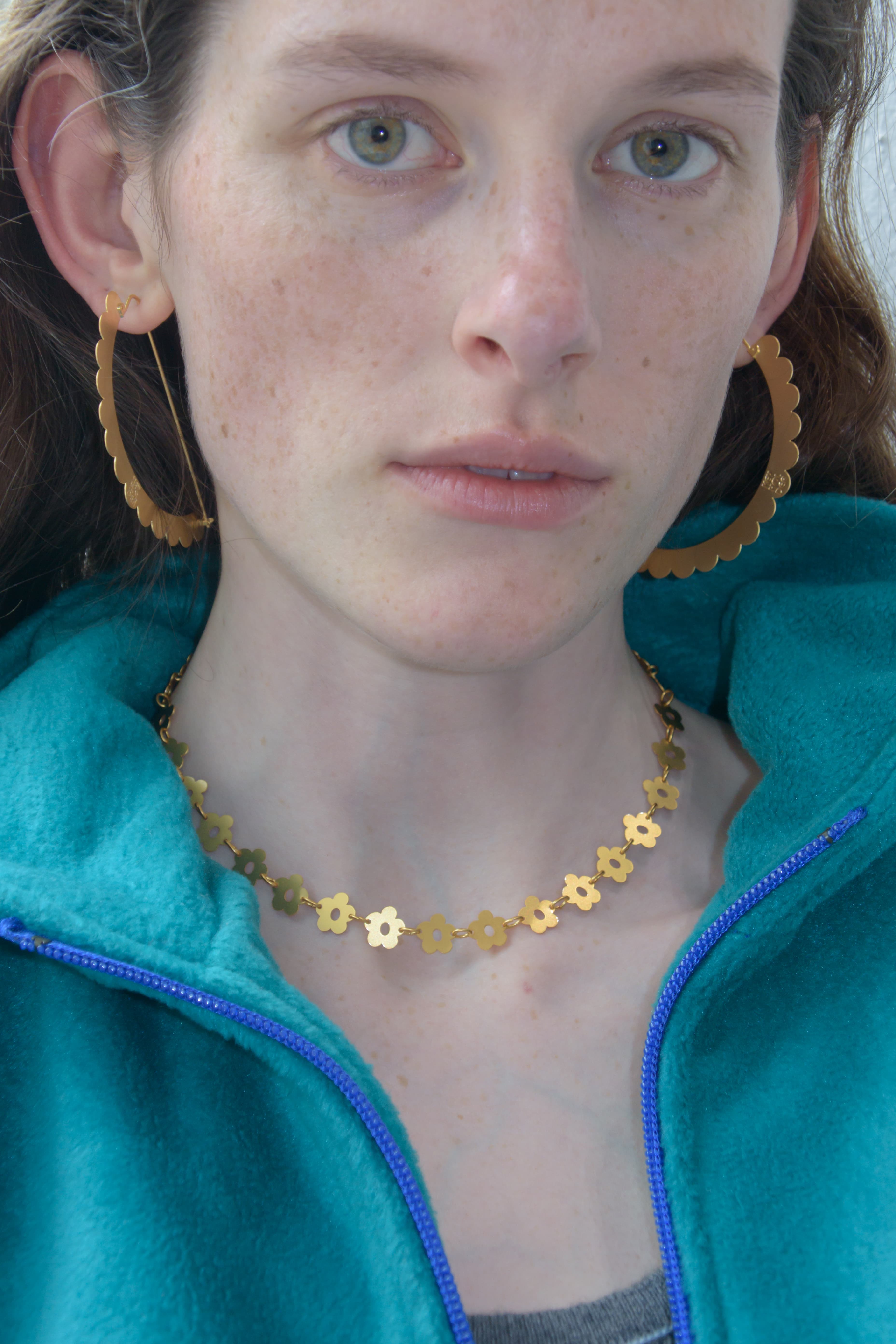 SEMICIRCULAR - ETCHED METAL EARRINGS