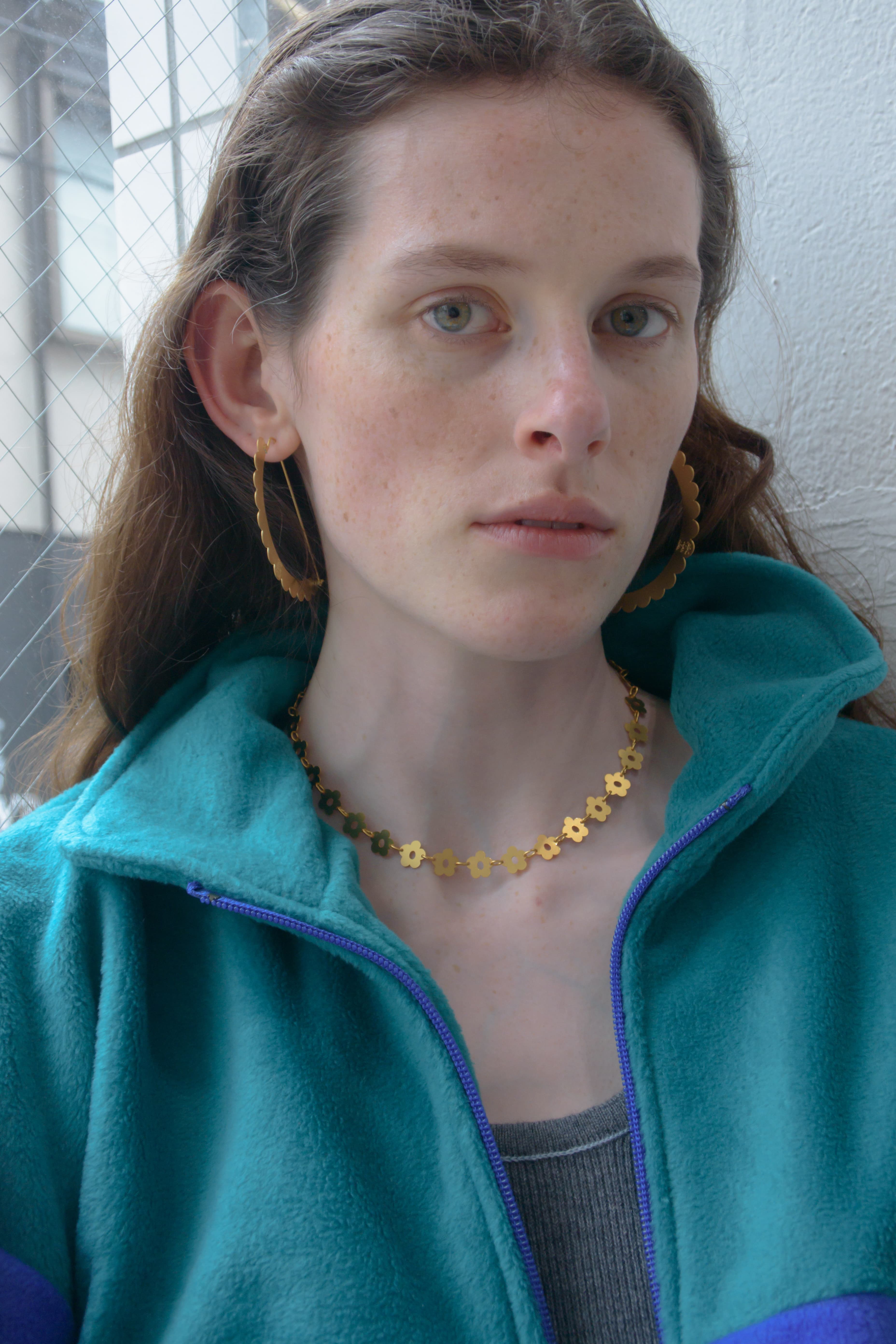FLOWER - ETCHED METAL NECKLACE