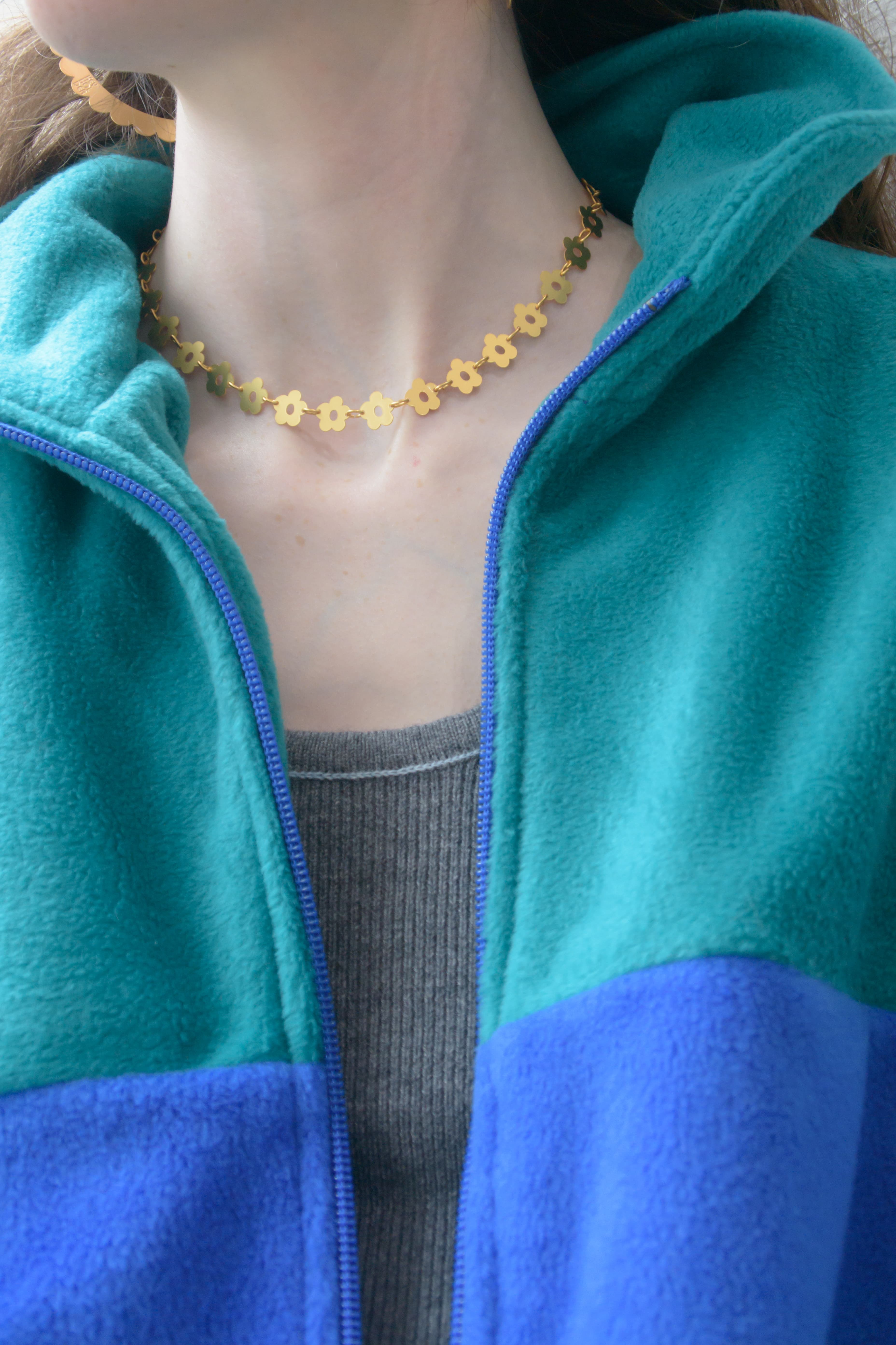 FLOWER - ETCHED METAL NECKLACE
