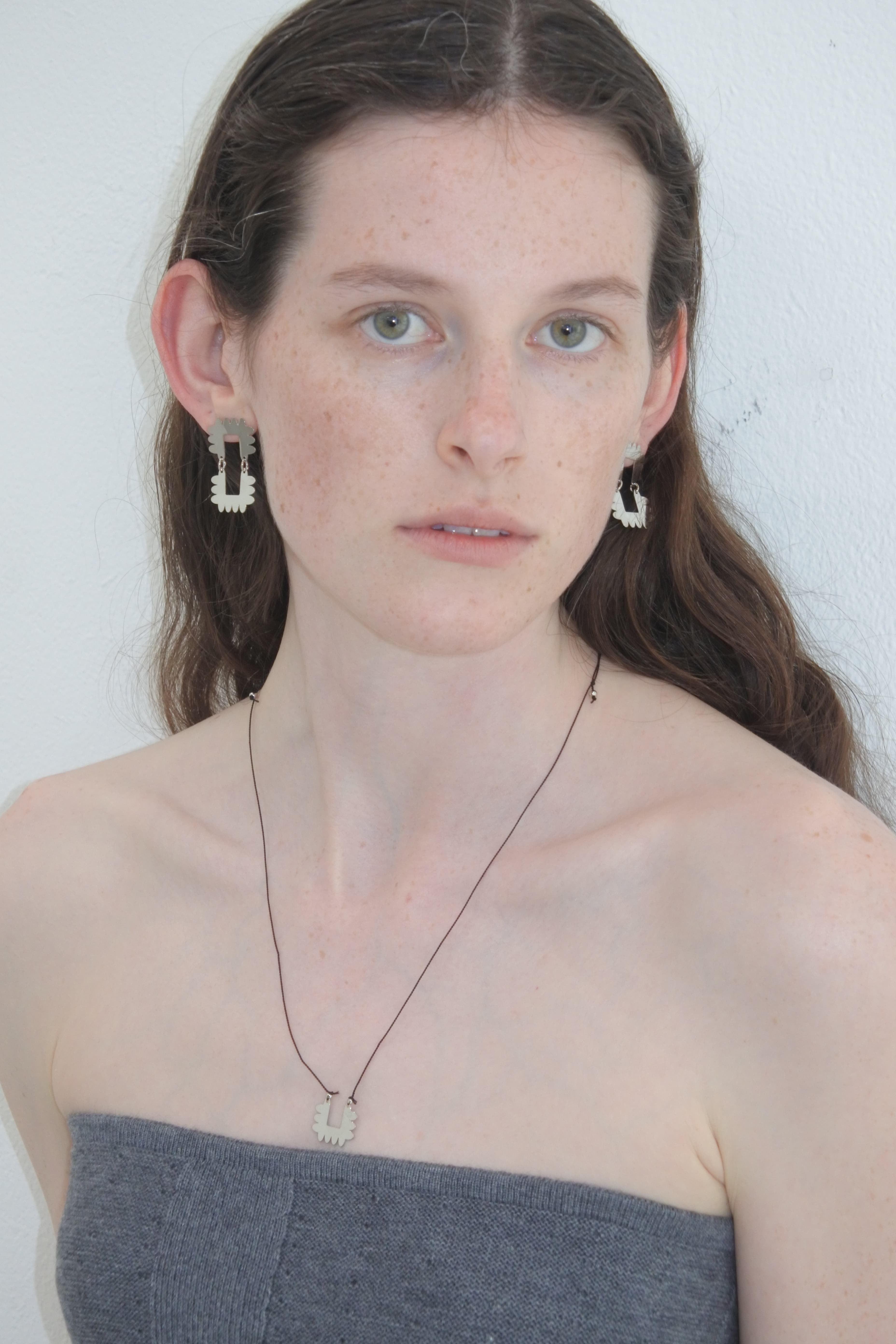 SCALLOPE - ETCHED METAL DOUBLE EARRINGS