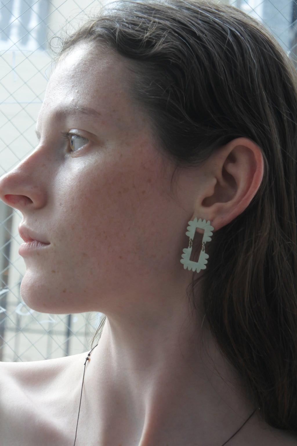 SCALLOPE - ETCHED METAL DOUBLE EARRINGS