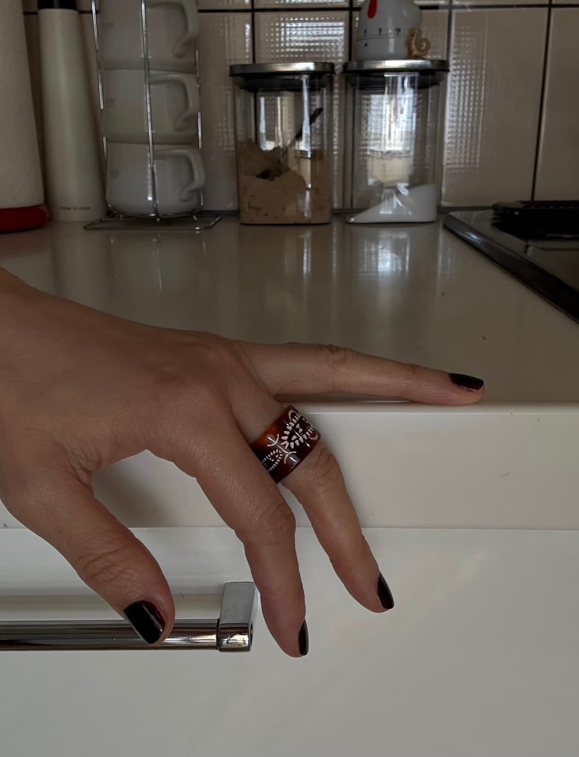 PERSIAN RUG GEOMETRIC PATTERN RING