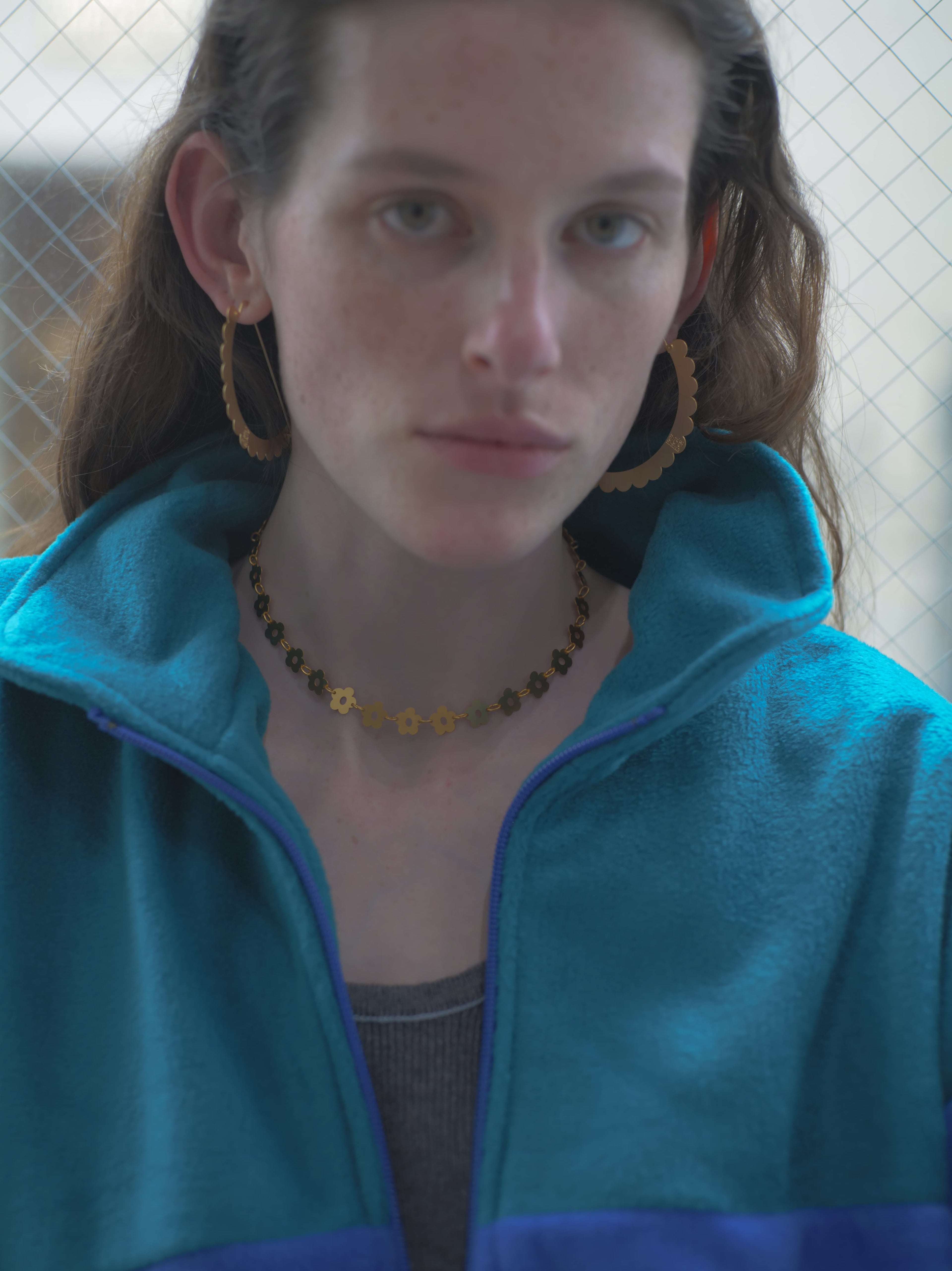 SEMICIRCULAR - ETCHED METAL EARRINGS