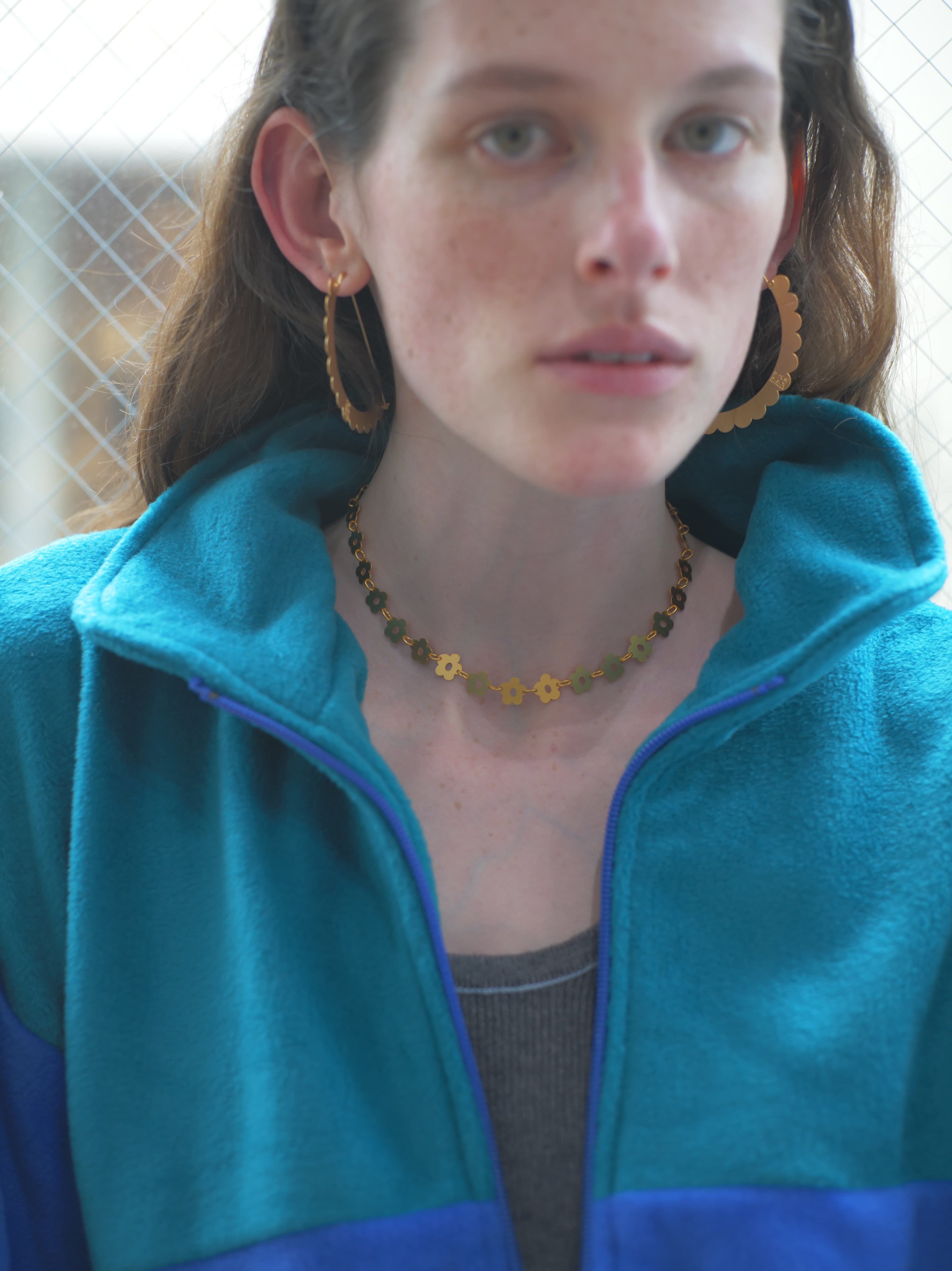 SEMICIRCULAR - ETCHED METAL EARRINGS