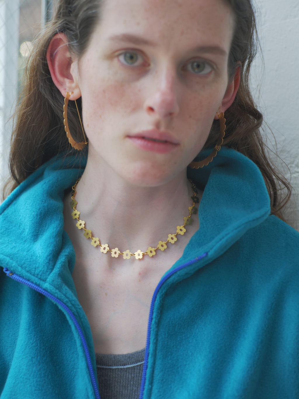 FLOWER - ETCHED METAL NECKLACE