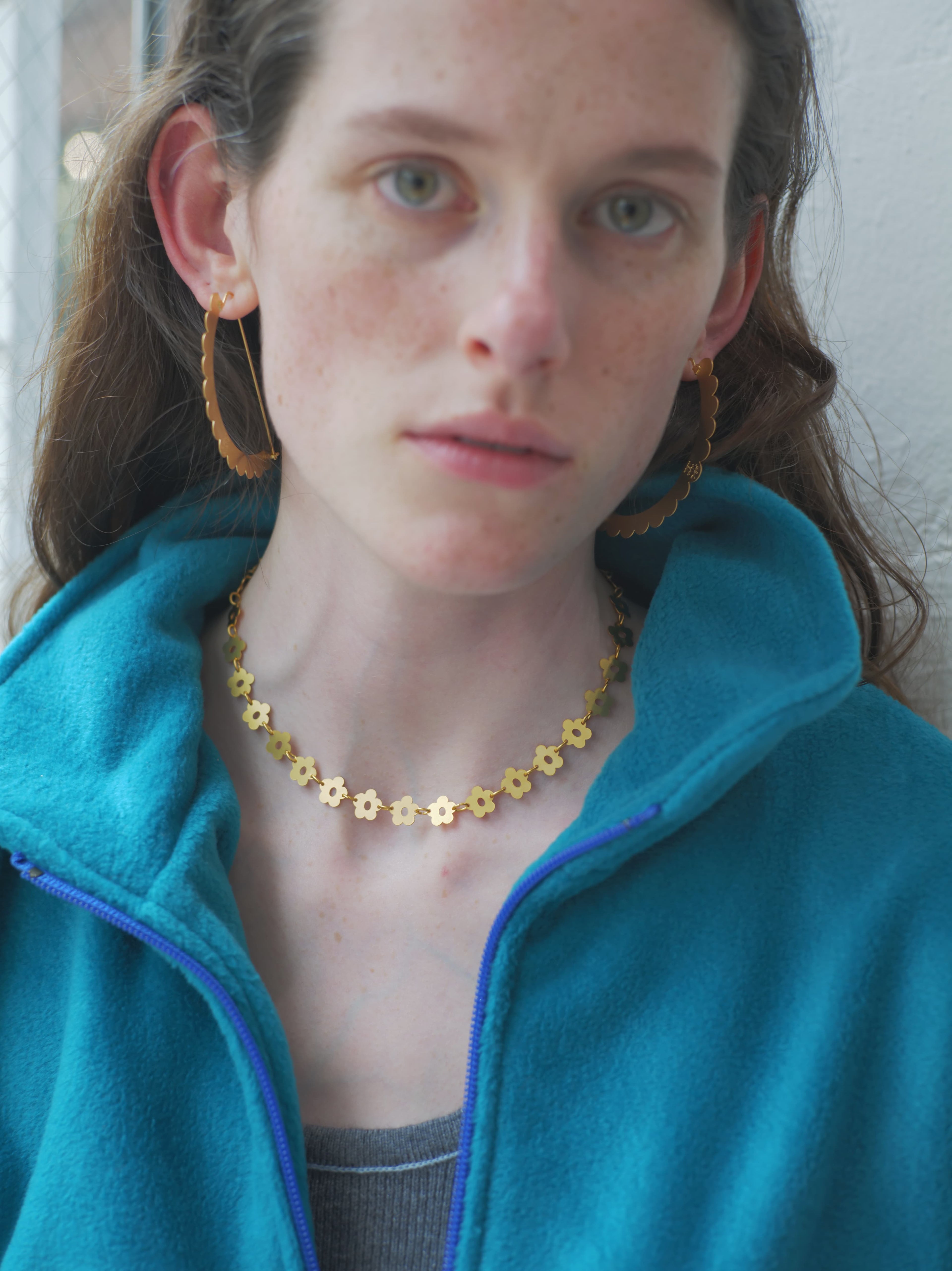 FLOWER - ETCHED METAL NECKLACE