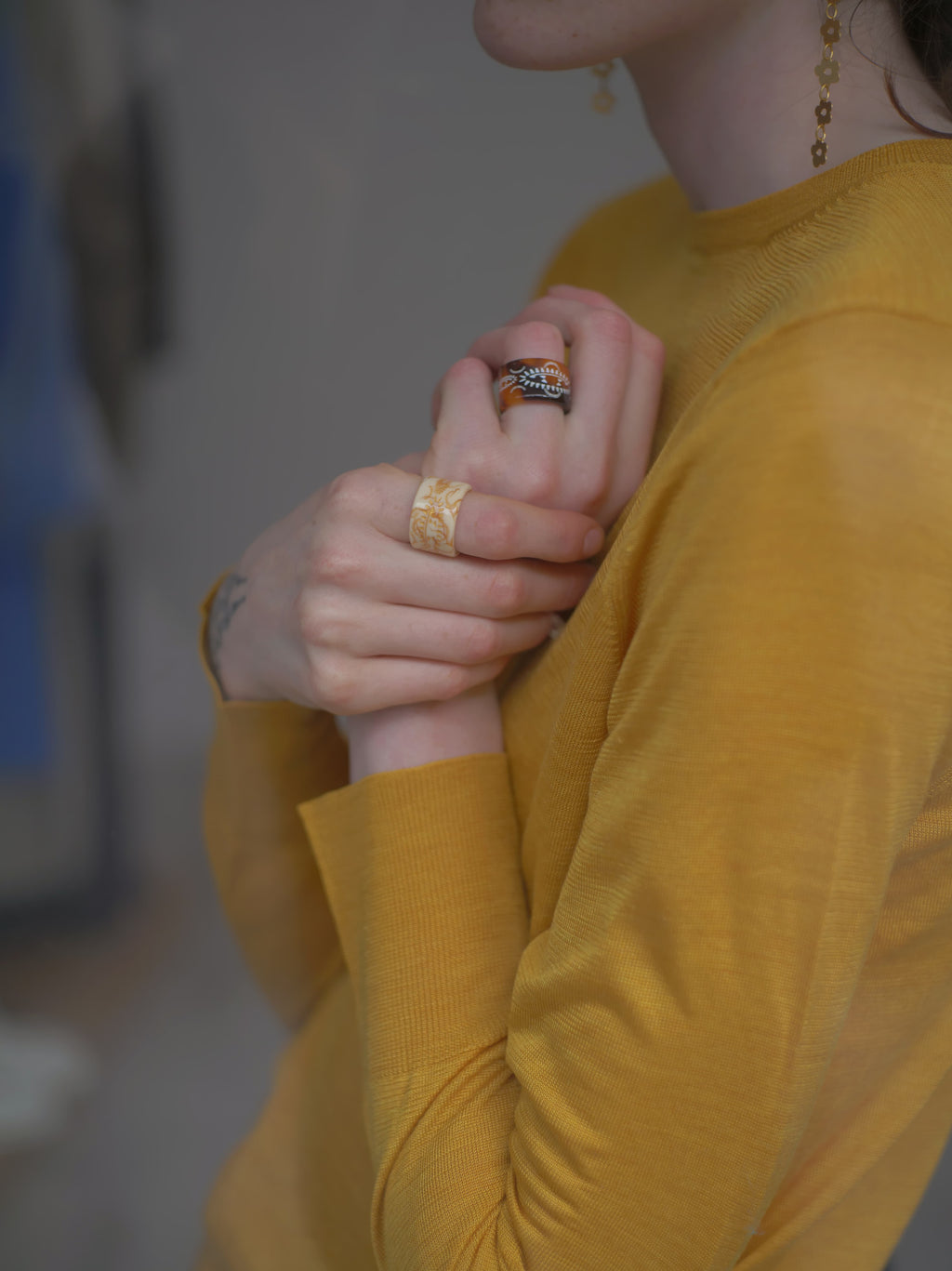 PERSIAN RUG GEOMETRIC PATTERN RING