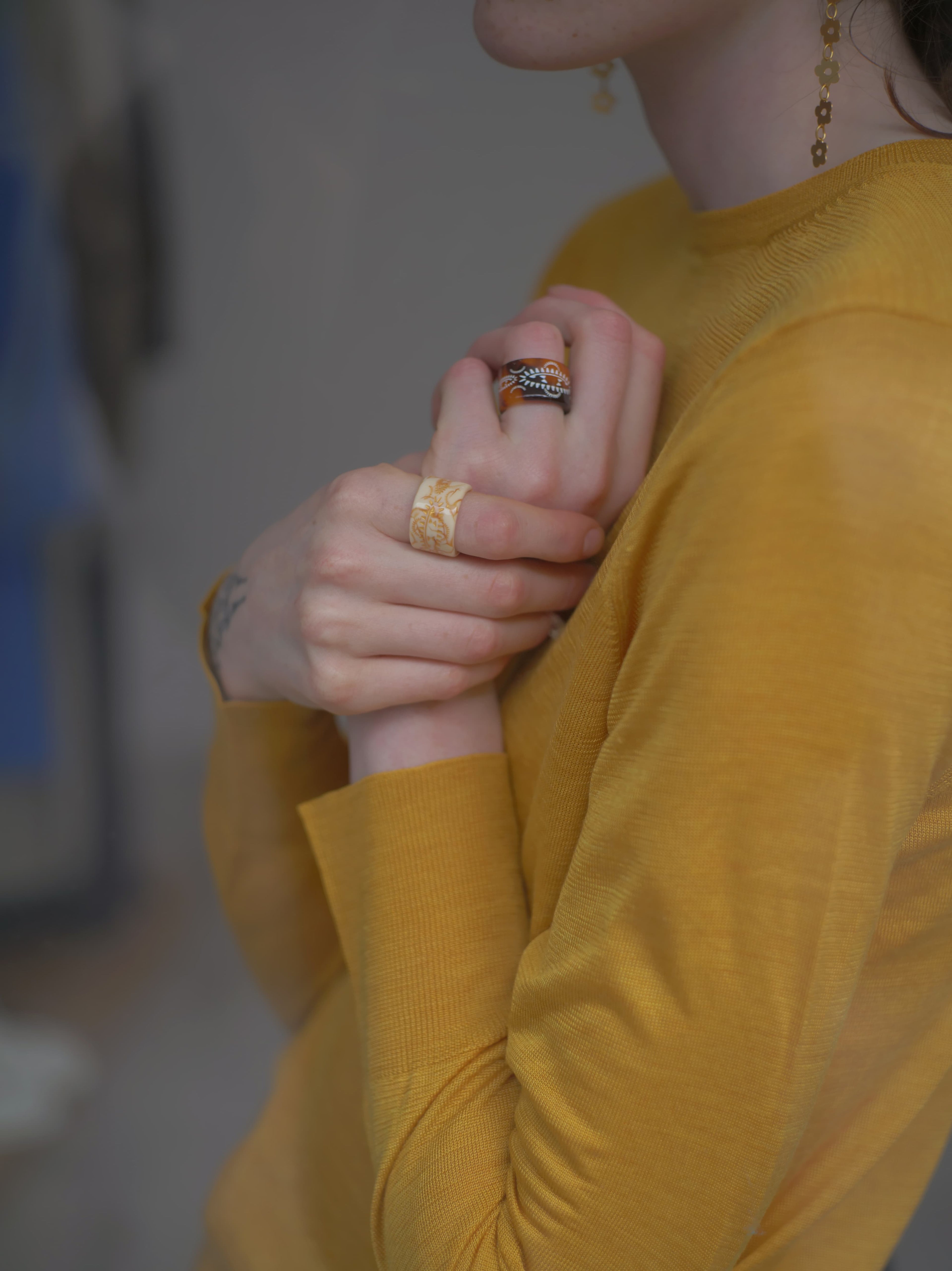 PERSIAN RUG GEOMETRIC PATTERN RING