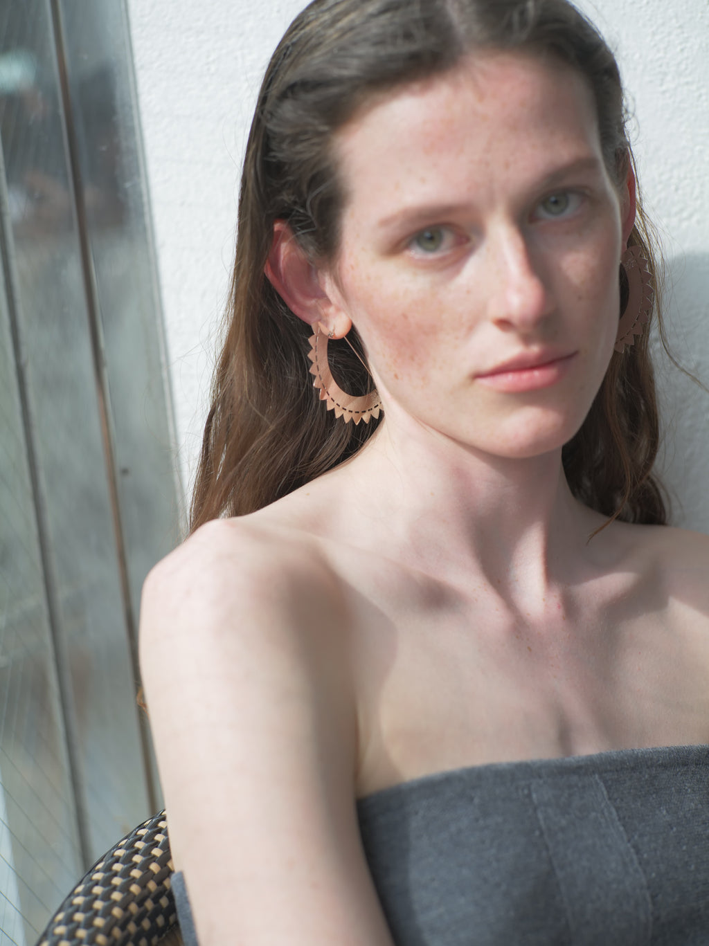 JAG-ETCHED METAL EARRINGS