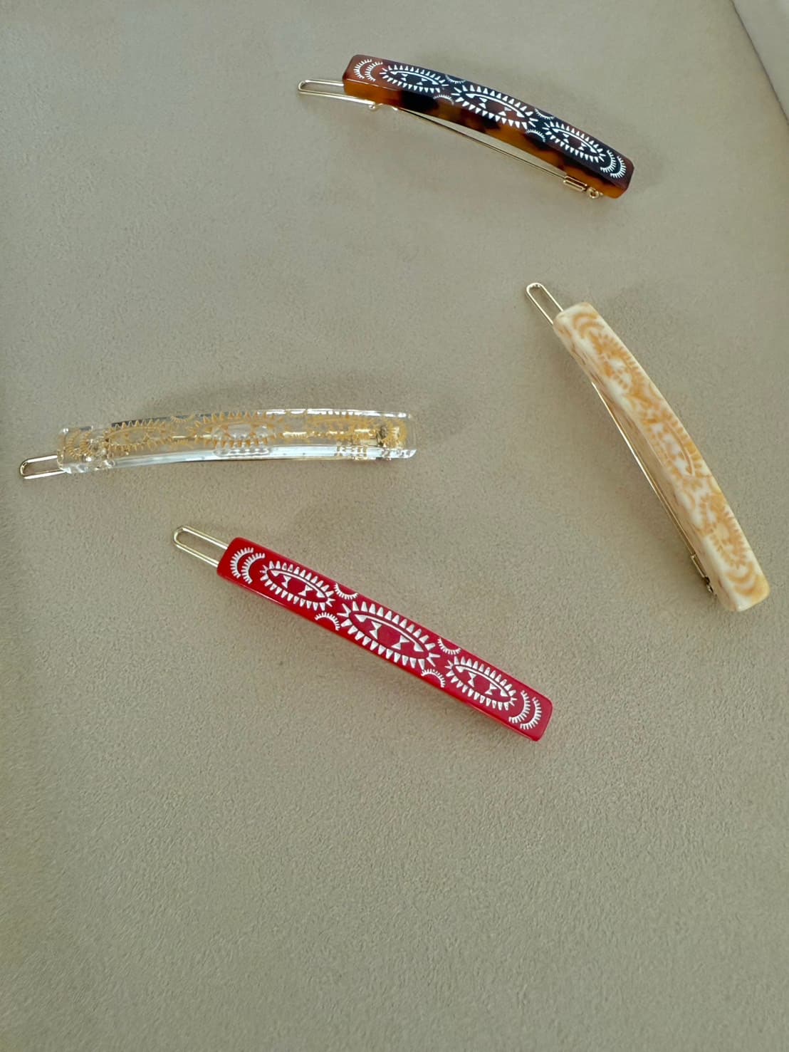 PERSIAN RUG GEOMETRIC PATTERN HAIRPIN