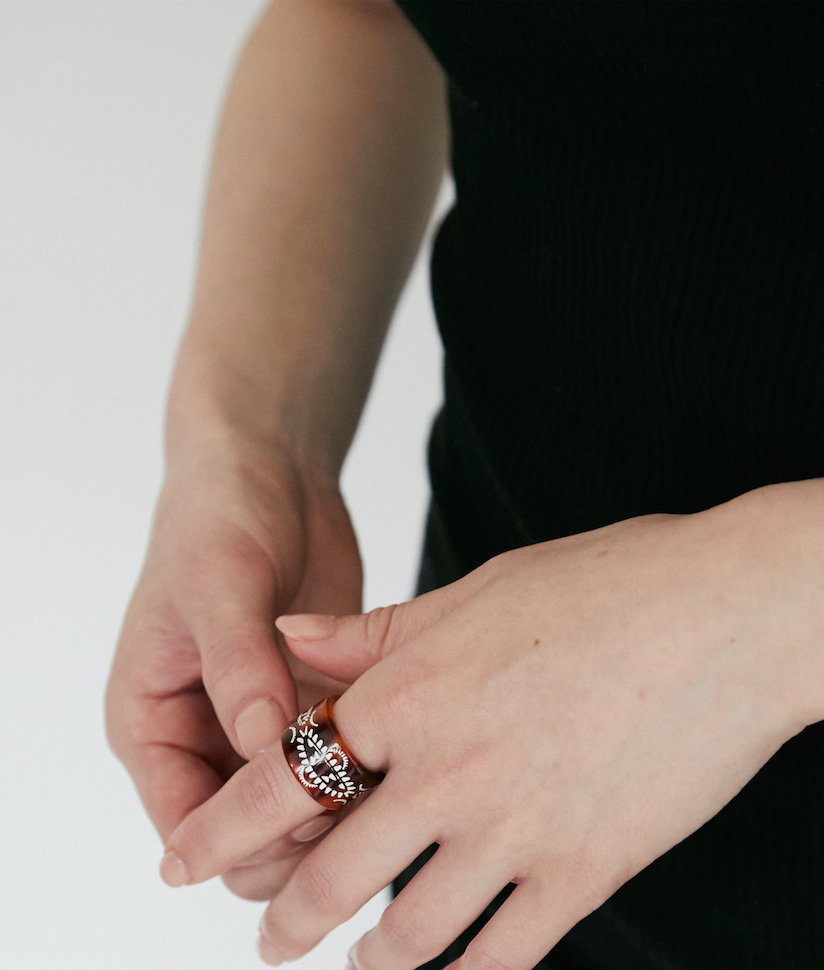 PERSIAN RUG GEOMETRIC PATTERN RING