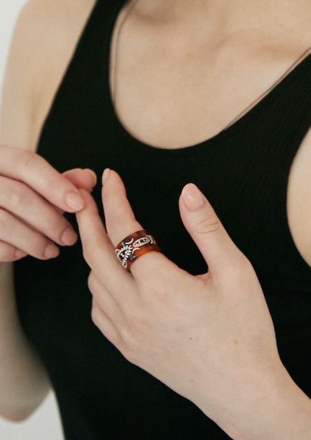 PERSIAN RUG GEOMETRIC PATTERN RING