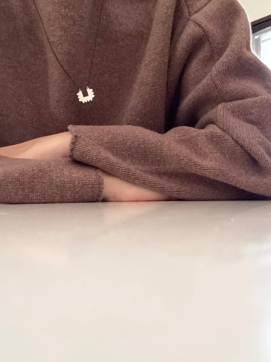 SCALLOPE - ETCHED METAL NECKLACE