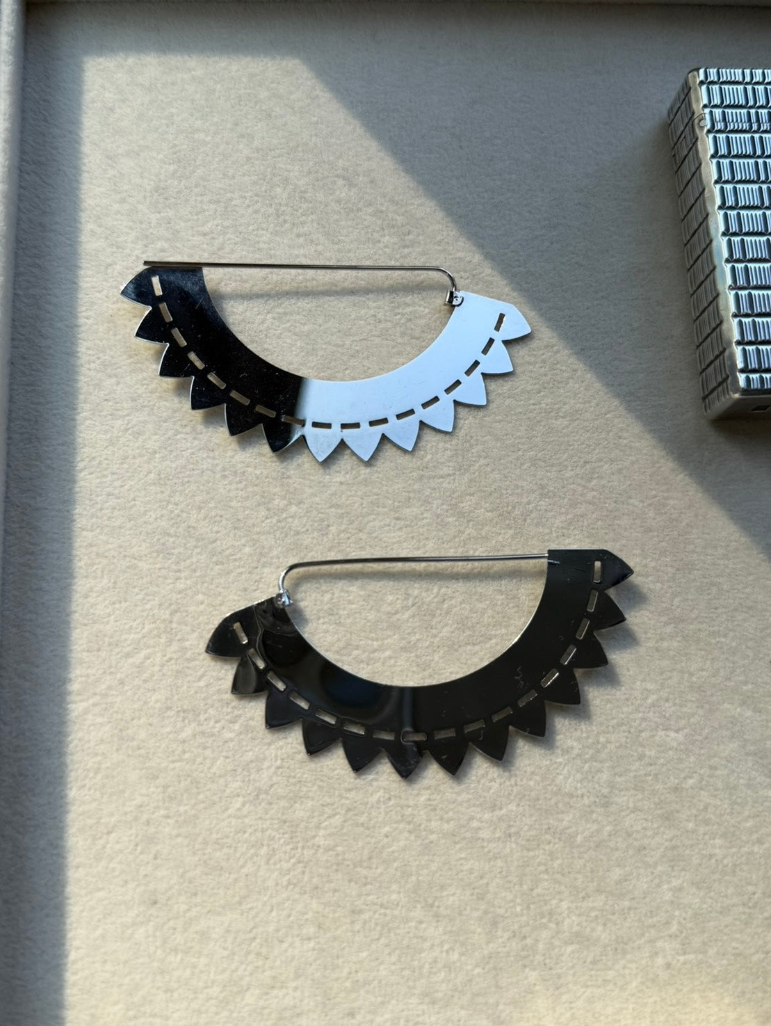 JAG-ETCHED METAL EARRINGS
